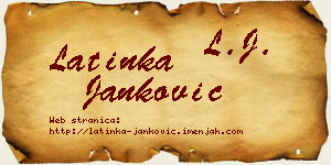 Latinka Janković vizit kartica